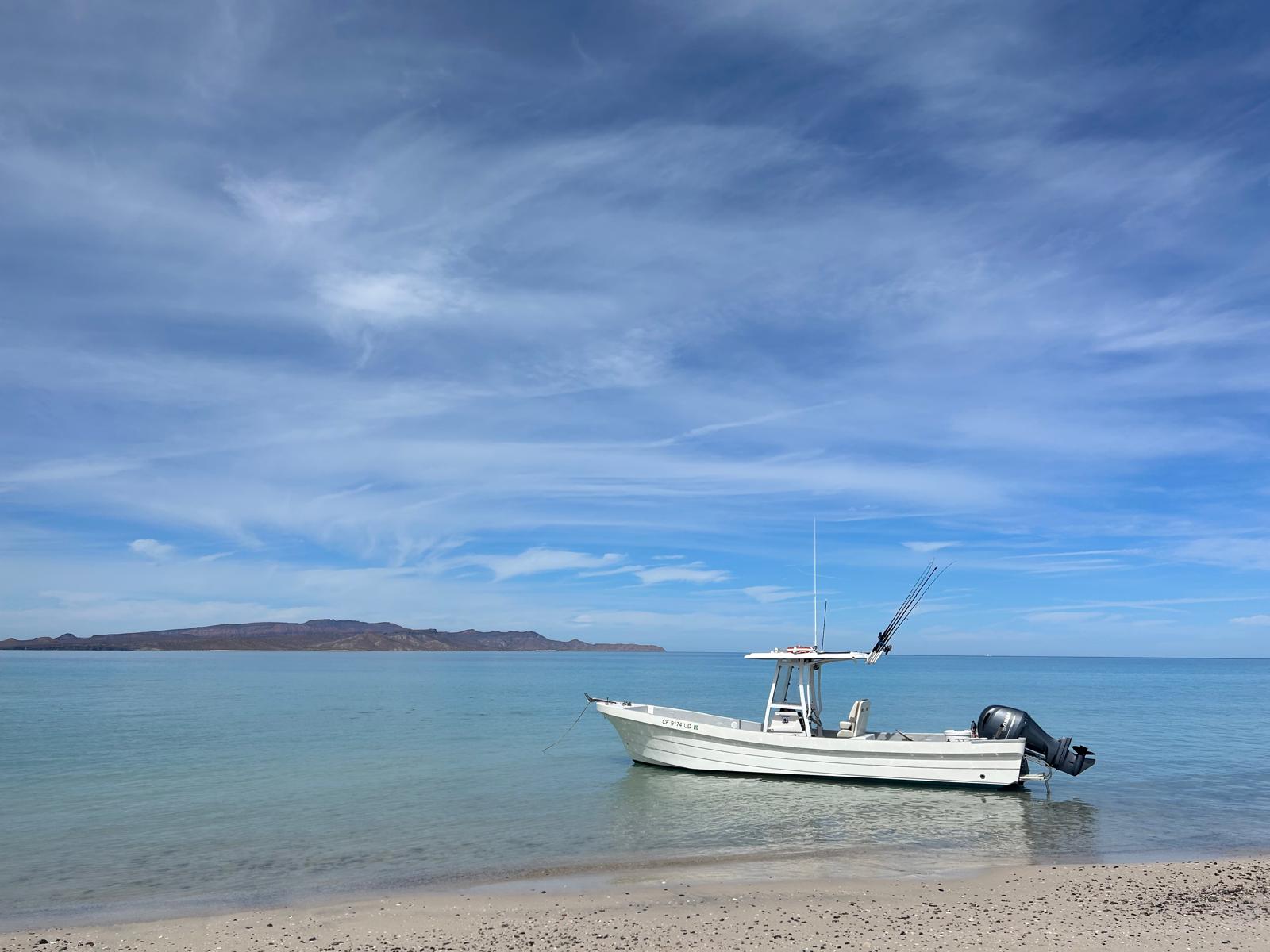 Mareiros panga pulled up on a Baja beach